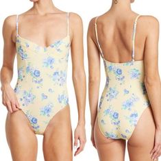 Nwt We Wore What Floral Underwire Padded One Piece Swimsuit Small Spring Pool Bodysuit With Underwire, Spring Underwire Bodysuit For Pool, Underwire Bodysuit For Spring Pool Events, Spring Beach Bodysuit With Underwire, Underwire Bodysuit For Beach In Spring, Star Swimsuit, Swim Capris, Black Gold Necklace, We Wore What