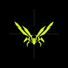 a yellow insect on black background with the words seilebrans logo above it