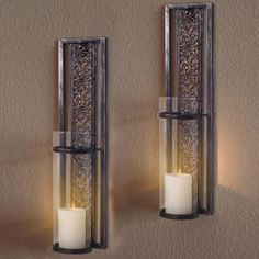 PRICES MAY VARY. Retro Wall Sconce - Handmade from cast iron, finished in antique brown beeswax protective coating. Each sconce measures approx.15.7 x 3.93 x 3.3 inch. these candle holders can be used for pillar or remote flameless LED candles. cylindrical plastic shade Glass dimensions: 3 inches; Including 2 pcs 3"(H) x 2"(D) led pillar candles which fit AA battery (and AA battery not included) Stylish Decoration - A great gift for anyone who likes classic or modern style decoration. These two Vintage Wall Candle Holders, Dining Room Decoration, Black Metal Wall Art, 2 Candle, Led Pillar Candle, Flameless Led Candles, Wall Candle Holders, Candle Wall Sconces, Metal Candle Holders