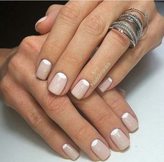 Nail Art For Girls, Acrylic Nail Shapes, Squoval Nails, Minimal Nails, Casual Nails, Manicure Y Pedicure, Chic Nails