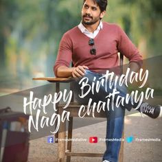 a man sitting on top of a wooden chair in front of a sign that says happy birthday naag equattananya