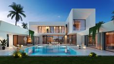 Architecture Model House, Modern Architecture House, Modern Exterior, Pool Houses, Contemporary Architecture, Luxury Villa, Dream Home Design