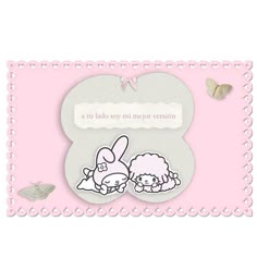 a card with a bunny and sheep on it