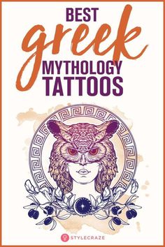 the best greek mythology tattoos by steve greek, with an owl head on it