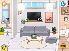 the living room is clean and ready to be used as a virtual home decoration game