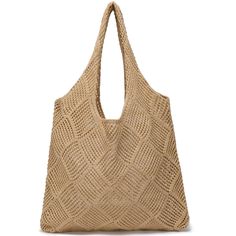 PRICES MAY VARY. Discover a stylish accessory for your beach outfits with our summer crochet beach bag. Beautifully crafted with a focus on excellent workmanship, this bag makes for the perfect beach companion. The open weave design of the bag, apart from giving it a unique look, also lets the sand fall out easily while keeping your items secure. It's more than just a beach bag. With its modern crochet design, this bag can also be a stylish part of your summer outfits, be it for casual city stro Crochet Beach Bag, Crochet Tote Bags, Beige Clothing, Crochet Beach Bags, Shopping Tote Bags, Summer Beach Bag, Women Vacation, Boho Tote Bag, Mesh Beach Bags