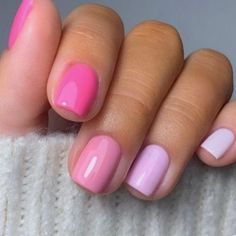 Cute Spring Nails, Pink Gel, Pink Gradient, Cute Gel Nails, Shellac Nails, Fabulous Nails, Funky Nails, Chic Nails, Short Acrylic Nails