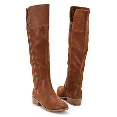 ShopHQ Shopping - MIA "Caryson" Knee-High Fold-over Top Tall Boots. With an outside zipper for easy on-and-off, these boots were literally made for walking! When you're a woman on-the-go, you need footwear that can keep up wi Fall Outdoor Moto Boots With Zipper Closure, Knee-high Boots With Zipper Closure, Medium Width, Medium Width Knee-high Boots With Zipper Closure, Wide Calf Boots For Fall Outdoor Activities, Wide Calf Moto Boots For Fall Outdoor Activities, Wide Calf Moto Boots For Outdoor Fall, Fall Boots With Side Zipper And Round Toe, Wide Calf Knee-high Boots For Outdoor Fall Activities, Wide Calf Knee-high Boots For Outdoor Fall