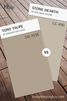 Stone Hearth 984 vs Tony Taupe SW 7038 Benjamin Moore Hearthstone, Bm Stone Hearth Cabinets, Stonehearth Benjamin Moore, Benjamin Moore Hearthstone Brown, Stone Hearth Benjamin Moore Cabinets, Taupe House Exterior, Taupe House, Tony Taupe, Stone Hearth