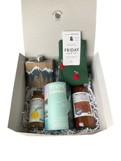 an open box with various items in it and the contents inside are labeled'friday '