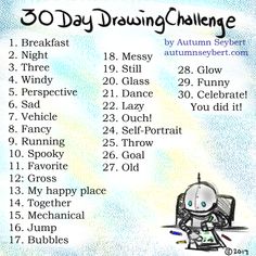 the 30 day drawing challenge is here