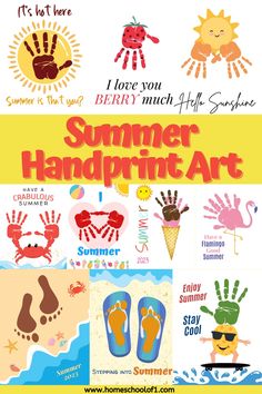 the summer handprint art poster is shown