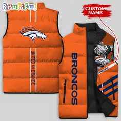 NFL Denver Broncos Damn Right Sleeveless Down Jacket Introducing our Sleeveless Puffer Jacket, the perfect blend of warmth and style. Crafted with lightweight yet insulating materials, it offers comfort and versatility for transitional weather. The sleeveless design provides freedom of movement, while the puffer construction ensures maximum insulation without the bulk. Whether layered over a sweater or worn alone, this jacket adds a trendy edge to any outfit. Elevate your outerwear game with ... Sleeveless Puffer Vest For Cold Weather, White Sleeveless Outdoor Vest, White Sleeveless Outdoor Outerwear, Winter Sports Sleeveless Outerwear, Sports Sleeveless Vest Outerwear, Functional Sleeveless Vest Outerwear, Functional Sleeveless Vest For Fall, Functional Sleeveless Vest For Cold Weather, Sleeveless Puffer Jacket