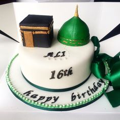 a birthday cake decorated with an islamic theme