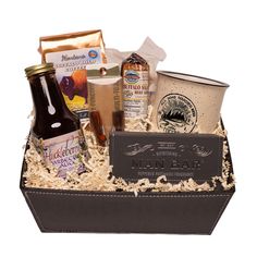 an assortment of condiments in a gift box