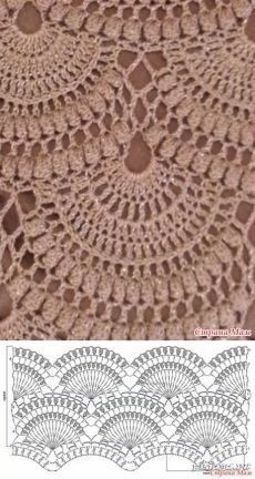 crocheted doily pattern with an image of the top half and bottom half