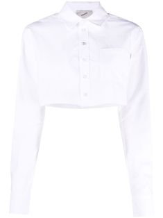 Cotton cropped shirt by Coperni. This item is in size 38 and the color is White Mini Logo, Cropped Shirt, Crop Shirt, Dolce & Gabbana, Missoni, Shirts & Tops, Isabel Marant, Valentino Garavani, White Shirt