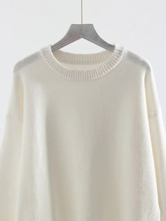 47380937277762|47380937310530|47380937343298 White Crew Neck Sweater For Layering, Oversized White Cropped Sweater For Layering, White Crew Neck Cropped Sweater, White Crew Neck Cropped Sweater For Fall, White Knit Sweater With Ribbed Cuffs, Chunky Knit Cozy Fit Crew Neck Tops, Cozy Fit Chunky Knit Crew Neck Tops, White Long Sleeve Knit Top With Ribbed Cuffs, White Oversized Knitted Sweatshirt