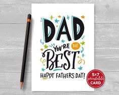 a fathers day card with the words dad you're the best happy father's day