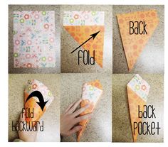 how to make a paper bag with the instructions for making an origami flower