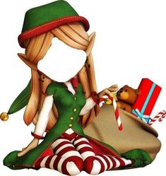 a woman sitting on the ground next to a teddy bear and christmas gifts in her hand