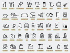 kitchen icons are shown in black and white