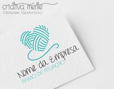 the business card is designed to look like a ball of yarn, and has been printed on