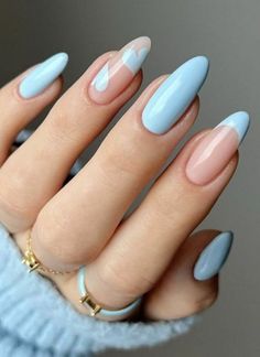 Pink White Nails, Pink Nail Art Designs, Blue Acrylic Nails, Pink Nail Art, Blue Nail Designs, Blue Nail, Manicure Y Pedicure, Perfect Nails, Blue Nails