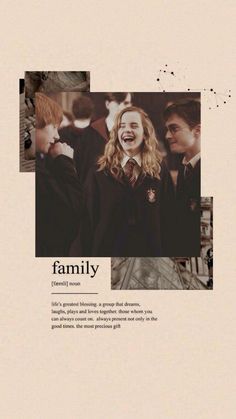 an advertisement for the harry potter family