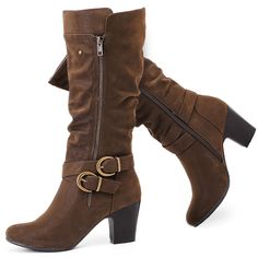 PRICES MAY VARY. Stylish and comfortable: These women's knee high boots feature a chic design perfect for any Fall or Winter outfit, with a round toe and convenient side zipper closure for easy wear.The knee-high length of these boots helps to keep your legs warm during cold weather, ensuring you feel comfortable and snug as the temperature drops. Versatile wear: A great addition to any closet, these riding boots are suitable for both casual and dressier occasions, making them an essential item Black Dress With Brown Boots, Brown Chunky Boots, Winter Wear For Women, Women's Knee High Boots, Knee High Boots Winter, Slouchy Boots, Tall Riding Boots, Wide Calf Boots, Womens Knee High Boots