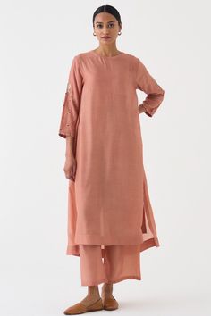 Dot | Ambily Old Rose Kurta And Pants | INDIASPOPUP.COM Kurta And Pants, Personal Shopping Service, Pastel Colour Palette, Old Rose, Indian Design, Handmade Clothes, Last Minute Gifts, Personal Shopping, Sophisticated Style