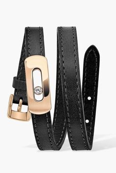 MESSIKA JEWELRYFINE JEWELBRACELET O BLACK / L My Move Leather Bracelet - Black Luxury Bracelet, Marissa Collections, Demi Fine Jewelry, Fine Jewels, Clothing Size Chart, No Time, New Shop, Leather Fashion, Leather Bracelet