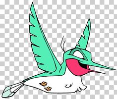 a hummingbird flying in the sky with its beak open and wings spread out, it is