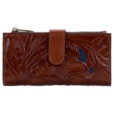 Patricia Nash Nazari Wallet Classic, lightweight and crafted of supple leather in a gorgeous western cutout tooled design, this wallet gives you everything you need to stay organized. Its compact and sleek makes it ideal for carrying on its own or slipping into a bag so you can step out the door with style. Brown Embossed Wallet For Daily Use, Brown Embossed Wallets For Daily Use, Brown Embossed Wallet, Artisan Hand Tooled Leather Wallet, Elegant Hand Tooled Leather Wallets, Western Wallets Woman, Western Style Brown Leather Wallet, Artisan Hand-tooled Wallets For Everyday Use, Luxury Hand Tooled Brown Wallets