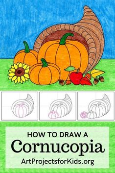 how to draw a cornucopia art project for kids