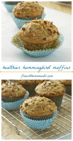 some muffins are on a cooling rack and one is in the process of being baked