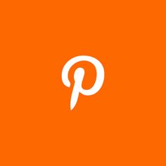 an orange background with the letter p in white on top of it, next to a black and white logo