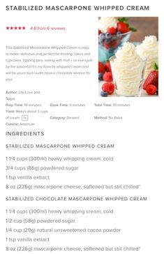 the recipe for strawberry mascarpone whipped cream