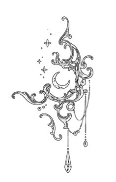 a drawing of a wind chime hanging from the ceiling with an ornate design on it