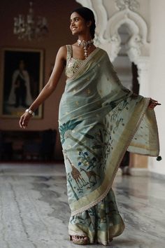 Archana Jaju, Hand Painted Saree, Painted Saree, Hand Painted Sarees, Simple Sarees, Indian Dresses Traditional