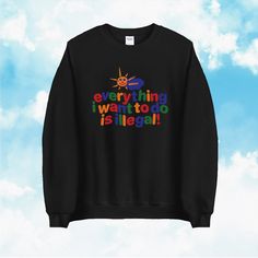 Streetwear Crew Neck Sweatshirt With Funny Print, Outfits Shifting, Kidcore Clothing, Y2k Shirts, Dream Items, Silly Clothes, Funny Gifts For Her, Funny Gifts For Him, Weird Shirts