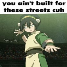 an anime character pointing at something with the caption you can't built for these streets cut