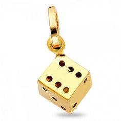 Genuine solid 14k gold high quality fashion pendant jewelry charm. Great gift for any Mens or Womens occasion. Solid 14k Yellow Gold Dice Pendant Cube Good Luck Charm Polished Small Genuine 11 x 10 mm. Color: Metal Type.  Gender: unisex.  Age Group: adult. Gold Cube, Fine Gold Necklace, Fashion Pendant, Luck Charm, Luck Charms, Evil Eye Charm, High Quality Jewelry, Charm Jewelry, Gold Pendant