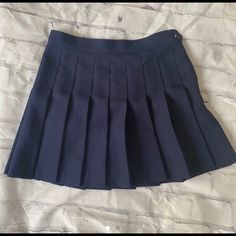 Brand New American Apparel Tennis Skirt In Navy So Cute Pleated Trendy Skirt Navy Tennis Skirt, American Apparel Tennis Skirt, Navy Pleated Skirt, Pleaded Skirt, American Apparel Skirt, Navy Blue Skirt, Shein Outfits, Trendy Skirts, Belted Shirt Dress