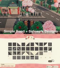 the screenshot shows an image of a small road and sidewalk designs