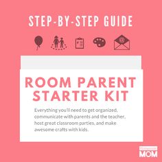 the room parent starter kit is shown in pink