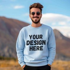 Elevate your sweatshirt designs with this premium Light Blue Gildan 18000 Sweatshirt Mockup! 🚀 Ideal for Etsy sellers and designers, this crewneck men model mockup will make your designs stand out effortlessly.  WHAT IS INCLUDED: 📸 1 high-resolution JPG image, for showcasing you designs beautifully.  Once your payment is confirmed, you'll receive the download link via Etsy email and also find it in your Etsy profile's purchase section.  HOW TO USE: Simply overlay your design onto the mockup us Light Blue Crewneck, Light Blue Sweatshirt, Crewneck Men, Sweater Mockup, Man Model, Sweatshirt Mockup, Blue Crewneck, Men Model, Blue Sweatshirt