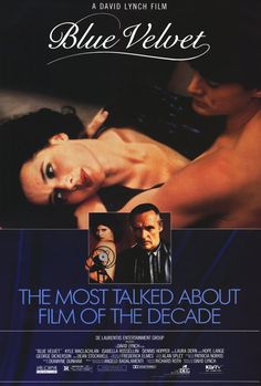 blue velvet the most talked about film of the decade dvd movie poster with an image of a naked woman