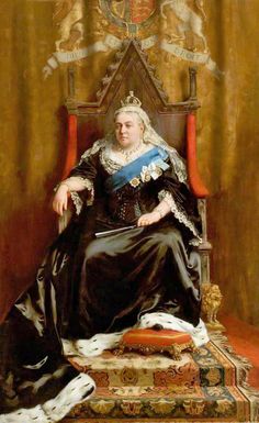 a painting of a woman sitting in a chair with a crown on it's head