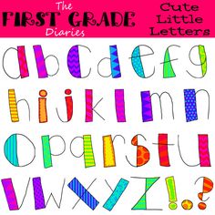 the first grade letters are made up of different colors and shapes, with one letter missing